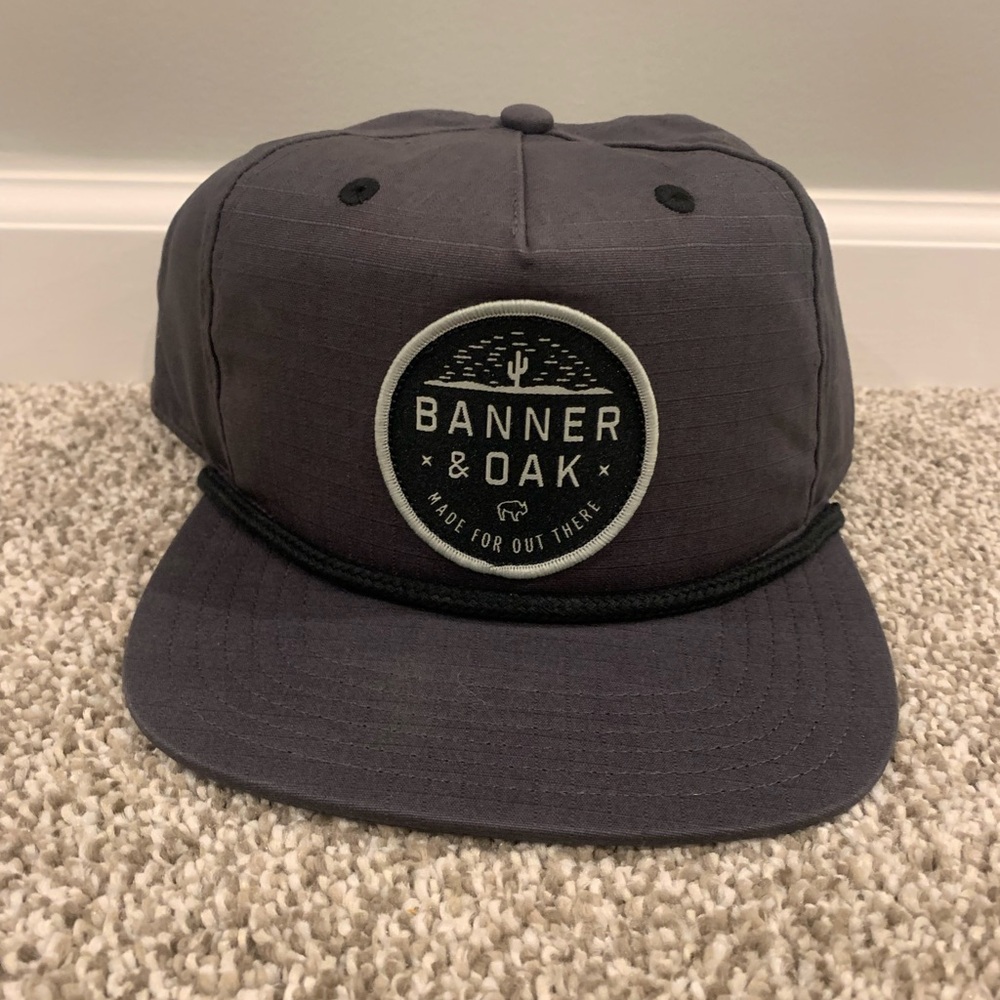 Charcoal Gray Snapback Hat with Circular Patch